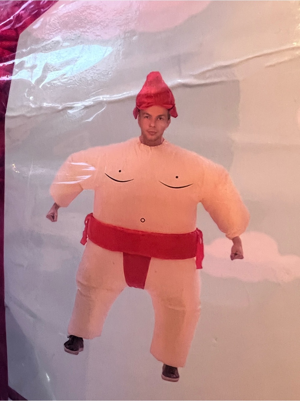 Inflatable Sumo Wrestler mens Costume -red